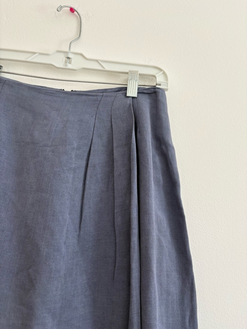 Vintage Ports International Linen Blend Pencil Midi Skirt Blue Lagenlook Office - Picture 5 of 9